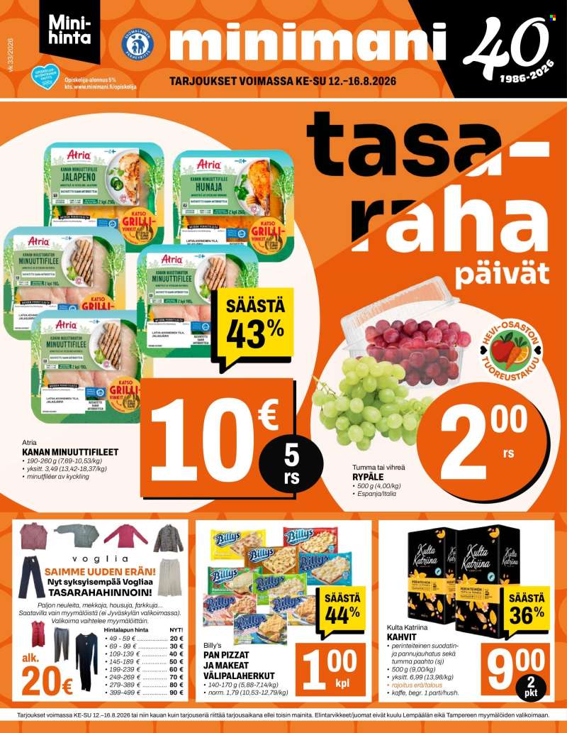 Minimani tarjoukset  - 12.08.2026 - 16.08.2026.