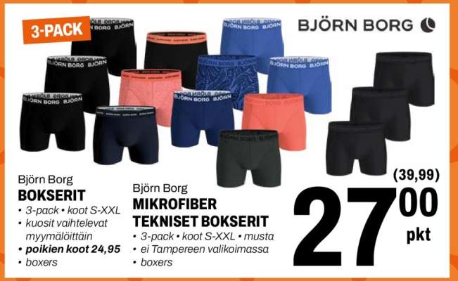 Björn Borg MIKROFIBER TEKNISET BOKSERIT