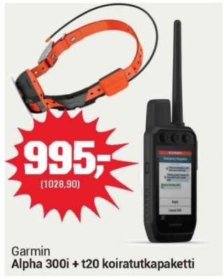 Garmin Alpha 300i + t20 koiratutkapaketti