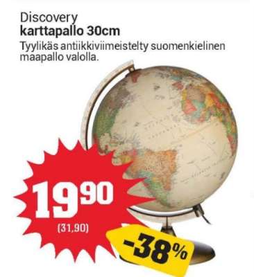 Discovery karttapallo 30cm