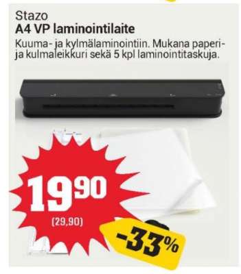 Stazo A4 VP laminointilaite