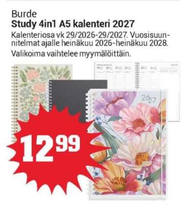 Burde Study 4in1 A5 kalenteri 2027