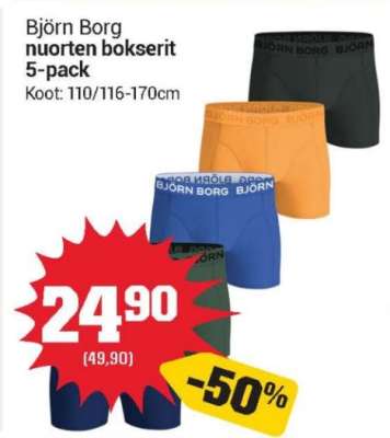 Björn Borg nuorten bokserit 5-pack