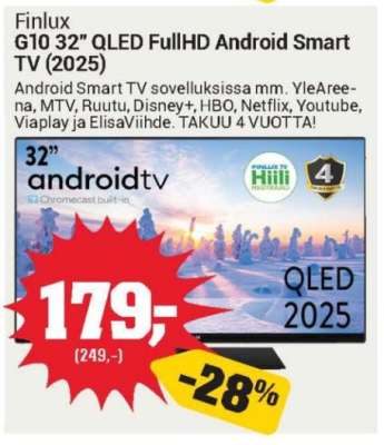 Finlux G10 32" QLED FullHD Android Smart TV (2025)