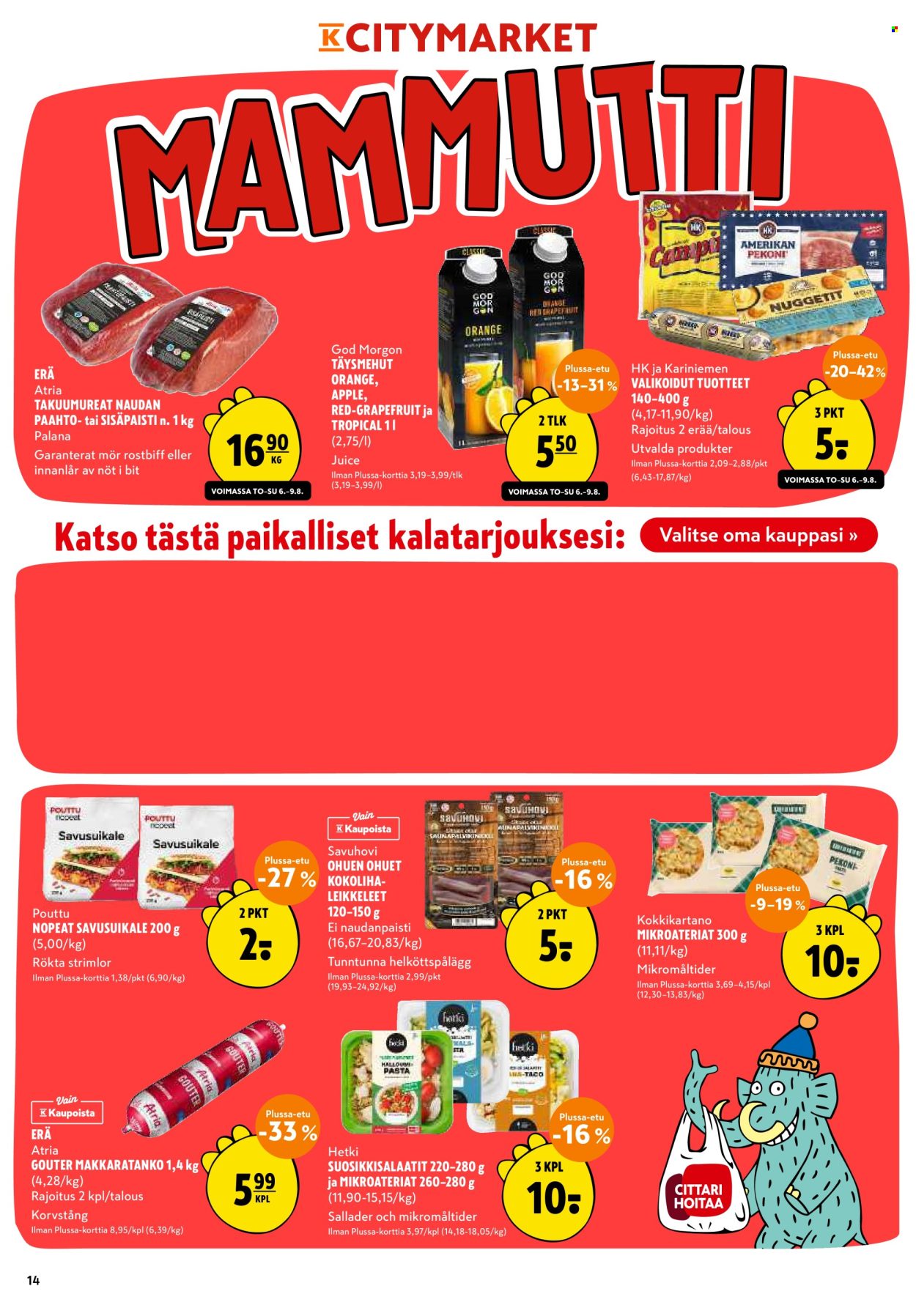 K-citymarket tarjoukset - 06.08.2026 - 16.08.2026. Sivu 14