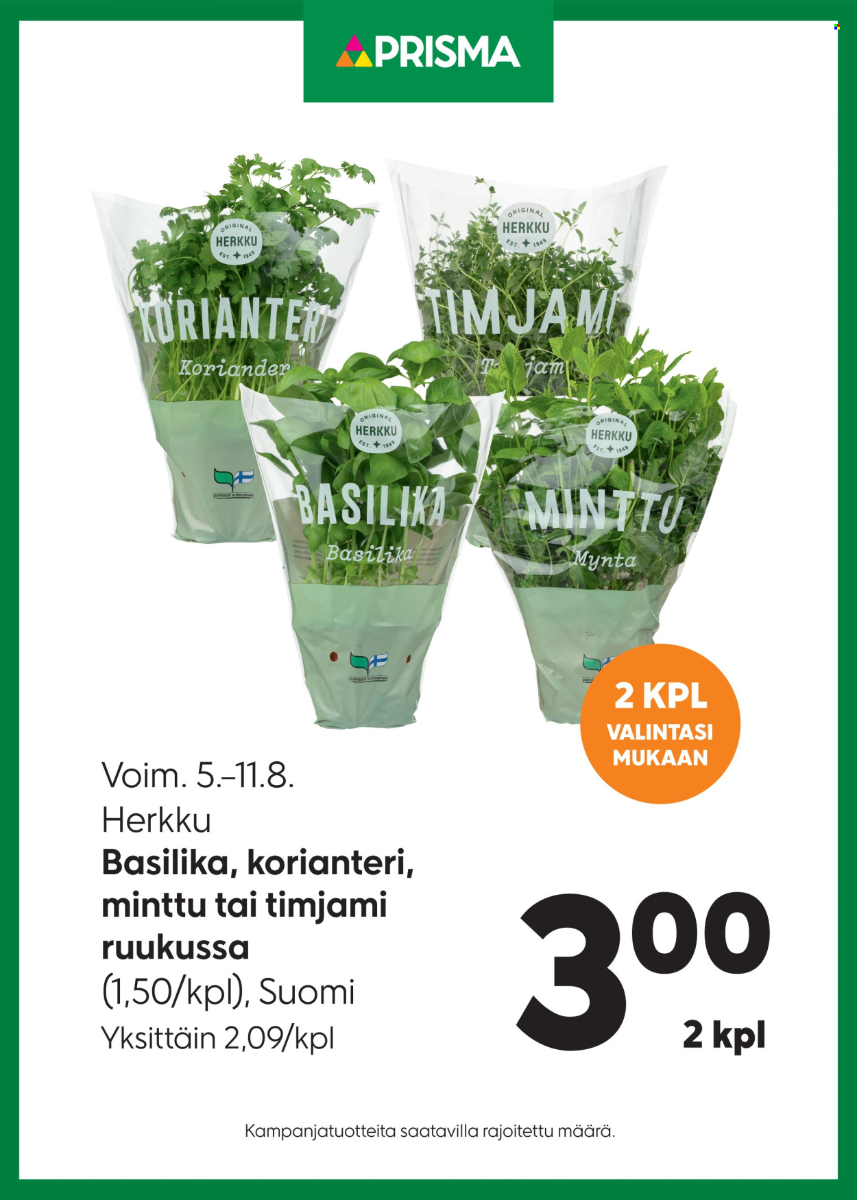 Prisma tarjoukset - 05.08.2026 - 11.08.2026. Sivu 1