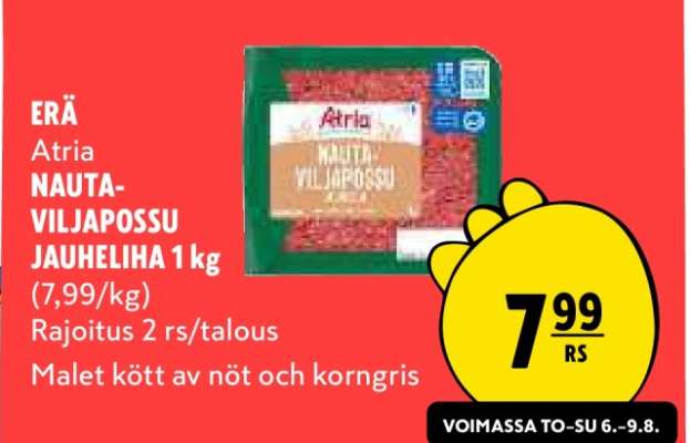 Atria NAUTA-VILJAPOSSU JAUHELIHA 1 kg