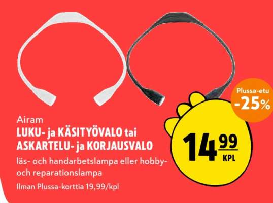 AIRAM LUKU- ja KÄSITYÖVALO tai ASKARTELU- ja KORJAUSVALO