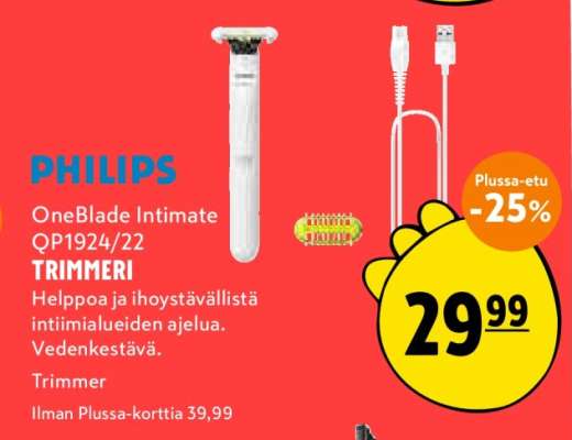 PHILIPS OneBlade Intimate QP1924/22 TRIMMERI