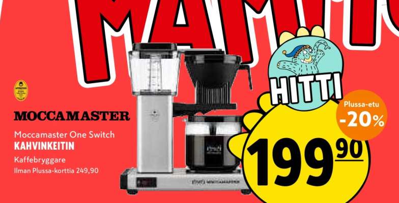 MOCCAMASTER One Switch KAHVINKEITIN