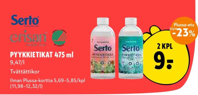Serto, Erisan PYYKKIETIKAT 475 ml
