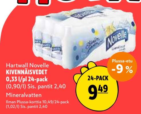 Hartwall Novelle KIVENNÄISVEDET 0,33 l/pl 24-pack