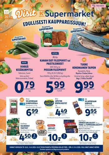 K-Supermarket tarjoukset  - 06.08.2026 - 09.08.2026.