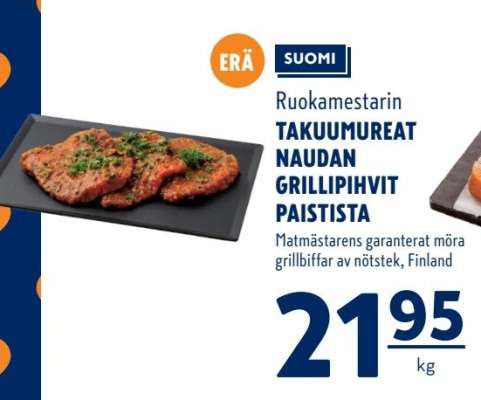 Ruokamestarin TAKUUMUREAT NAUDAN GRILLIPIHVIT PAISTISTA
