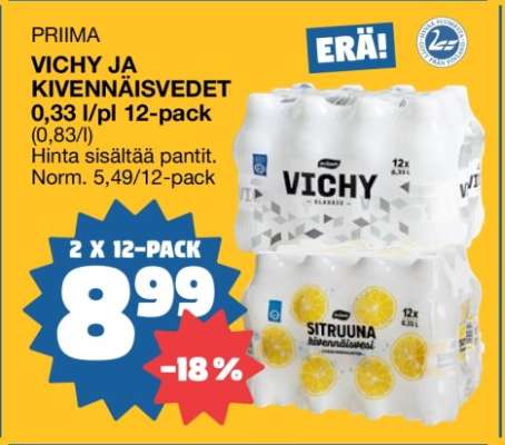PRIIMA VICHY JA KIVENNÄISVEDET