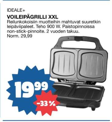 IDEALE+ VOILEIPÄGRILLI XXL