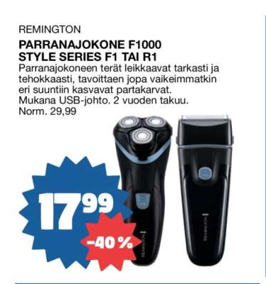 REMINGTON PARRANAJOKONE F1000 STYLE SERIES F1 TAI R1