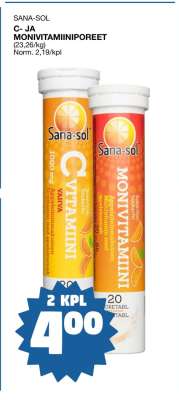 SANA-SOL C- JA MONIVITAMIINIPOREET
