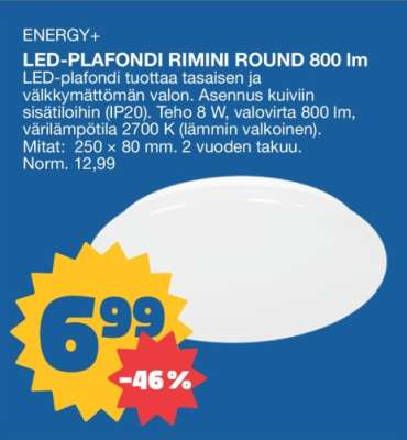 LED-PLAFONDI RIMINI ROUND 800 LM