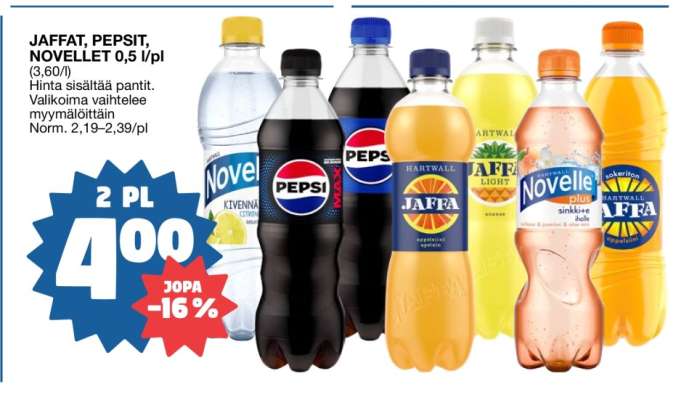 JAFFAT, PEPSIT, NOVELLET 0,5 l/pl