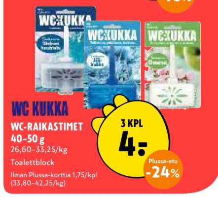 WC KUKKA WC-RAIKASTIMET 40-50 g