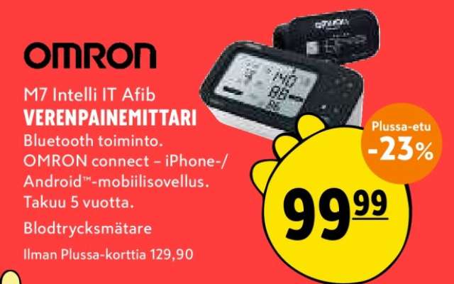 Omron M7 Intelli IT AFib VERENPAINEMITTARI