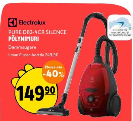 Electrolux PURE D82-4CR SILENCE PÖLYNIMURI