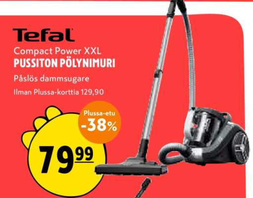Tefal Compact Power XXL pussiton pölynimuri