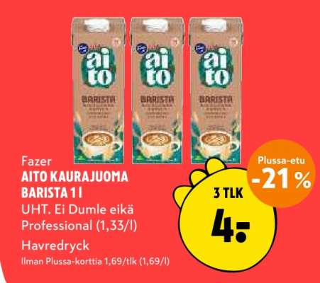 AITO KAURAJUOMA BARISTA 1 l