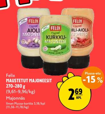 Felix MAUSTETUT MAJONEESIT 270-280 g