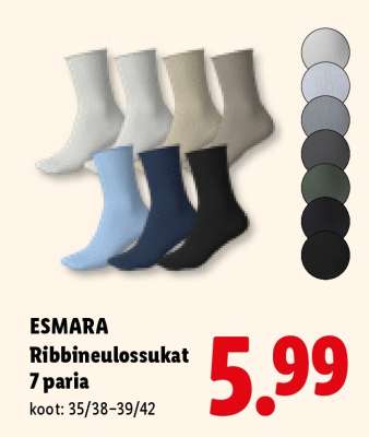 ESMARA Ribbineulossukat 7 paria