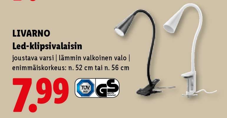 LIVARNO Led-klipsivalaisin