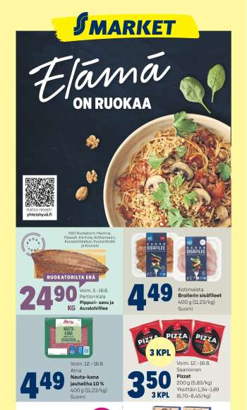 S-market tarjoukset  - 12.08.2026 - 16.08.2026.