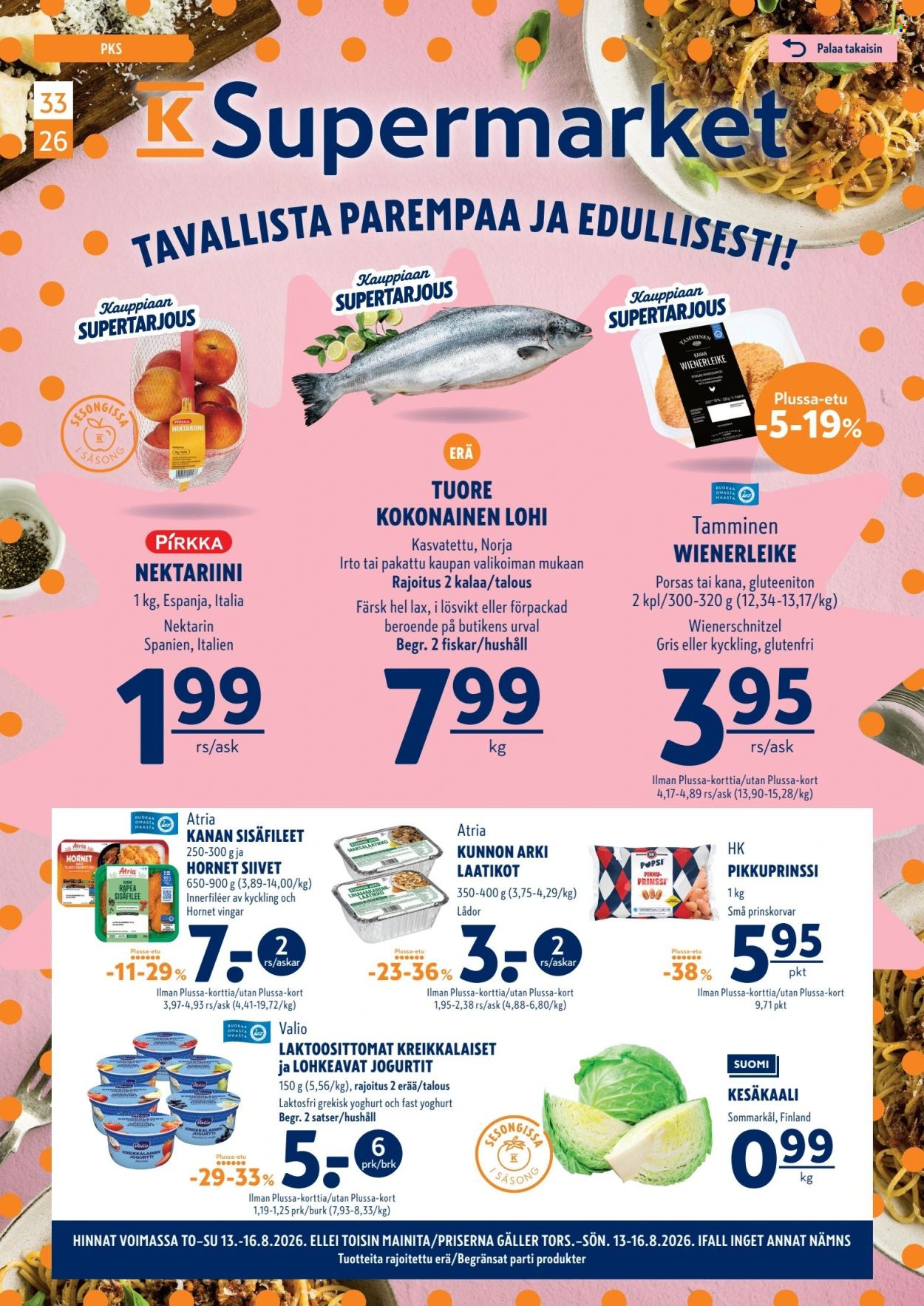 K-Supermarket tarjoukset - 13.08.2026 - 16.08.2026. Sivu 1