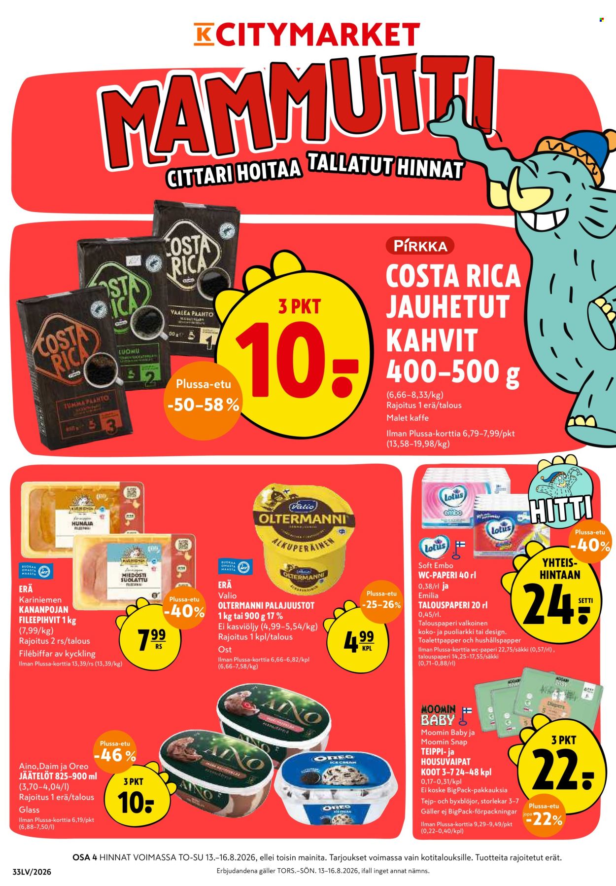K-citymarket tarjoukset - 13.08.2026 - 16.08.2026. Sivu 1