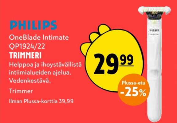 PHILIPS OneBlade Intimate QP1924/22 TRIMMERI