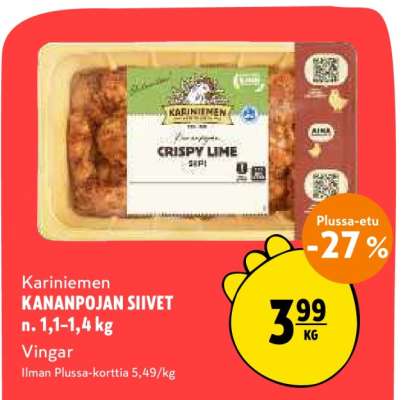 Kariniemen KANANPOJAN SIIVET n. 1,1-1,4 kg