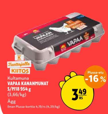 Kultamuna VAPAA KANANMUNAT S/M18 954 g