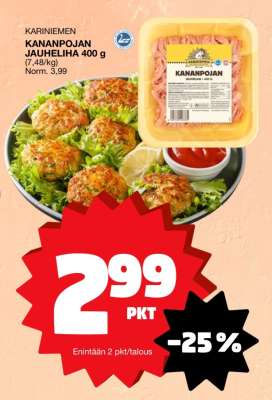 Kariniemen KANANPOJAN JAUHELIHA 400 g