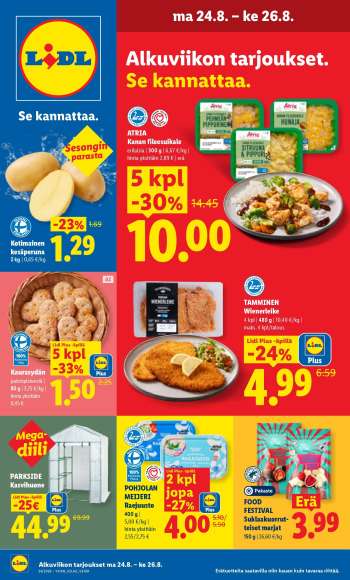 Lidl tarjoukset  - 24.08.2026 - 26.08.2026.