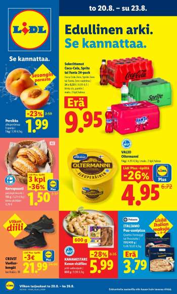 Lidl tarjoukset  - 20.08.2026 - 23.08.2026.