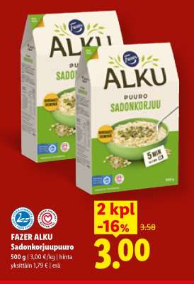 FAZER ALKU Sadonkorjuupuuro