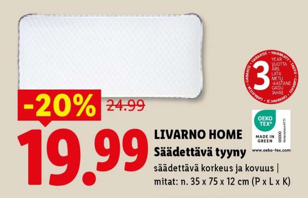 LIVARNO HOME Säädettävä tyyny