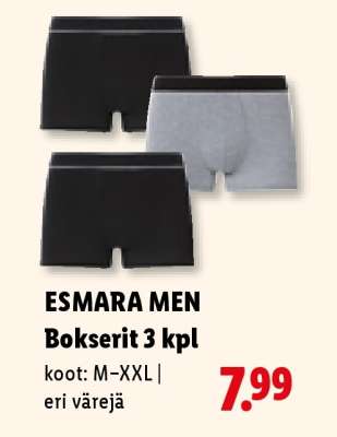 ESMARA MEN Bokserit 3 kpl