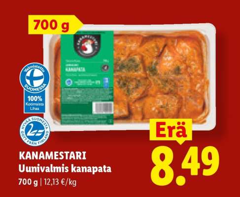 Kanamestari Uunivalmis kanapata