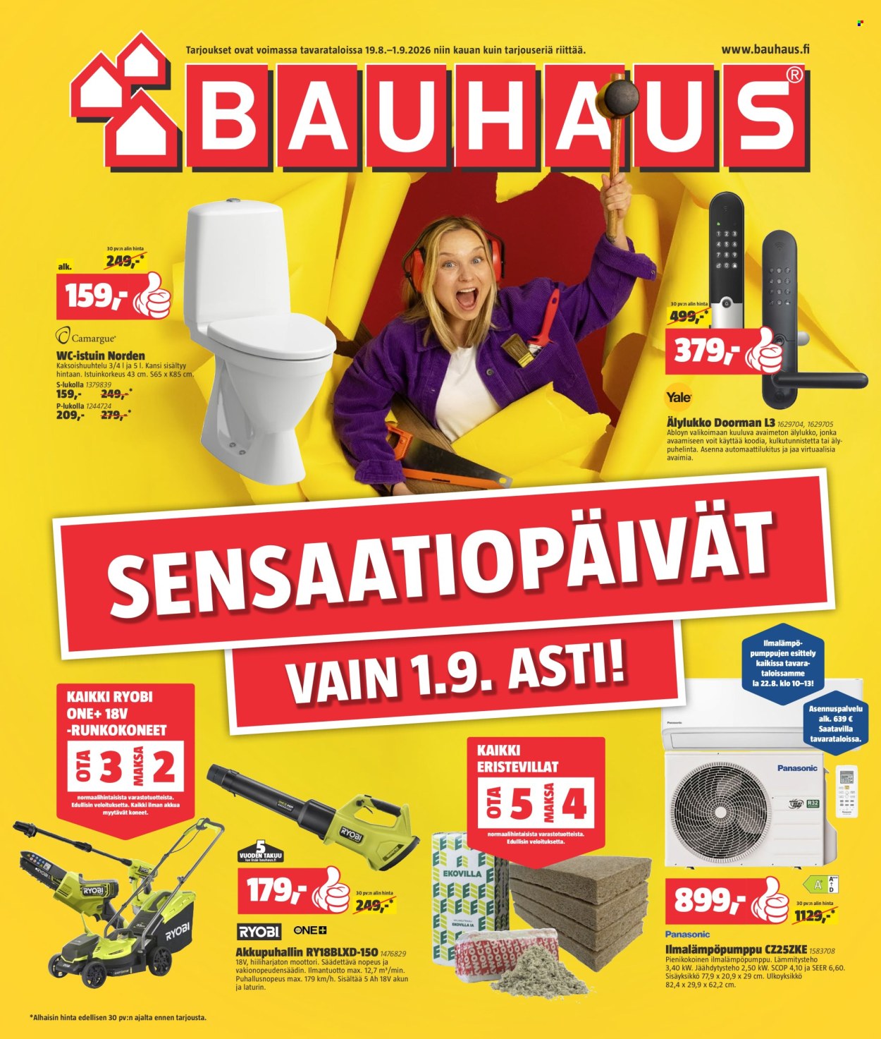 Bauhaus tarjoukset - 19.08.2026 - 01.09.2026. Sivu 1