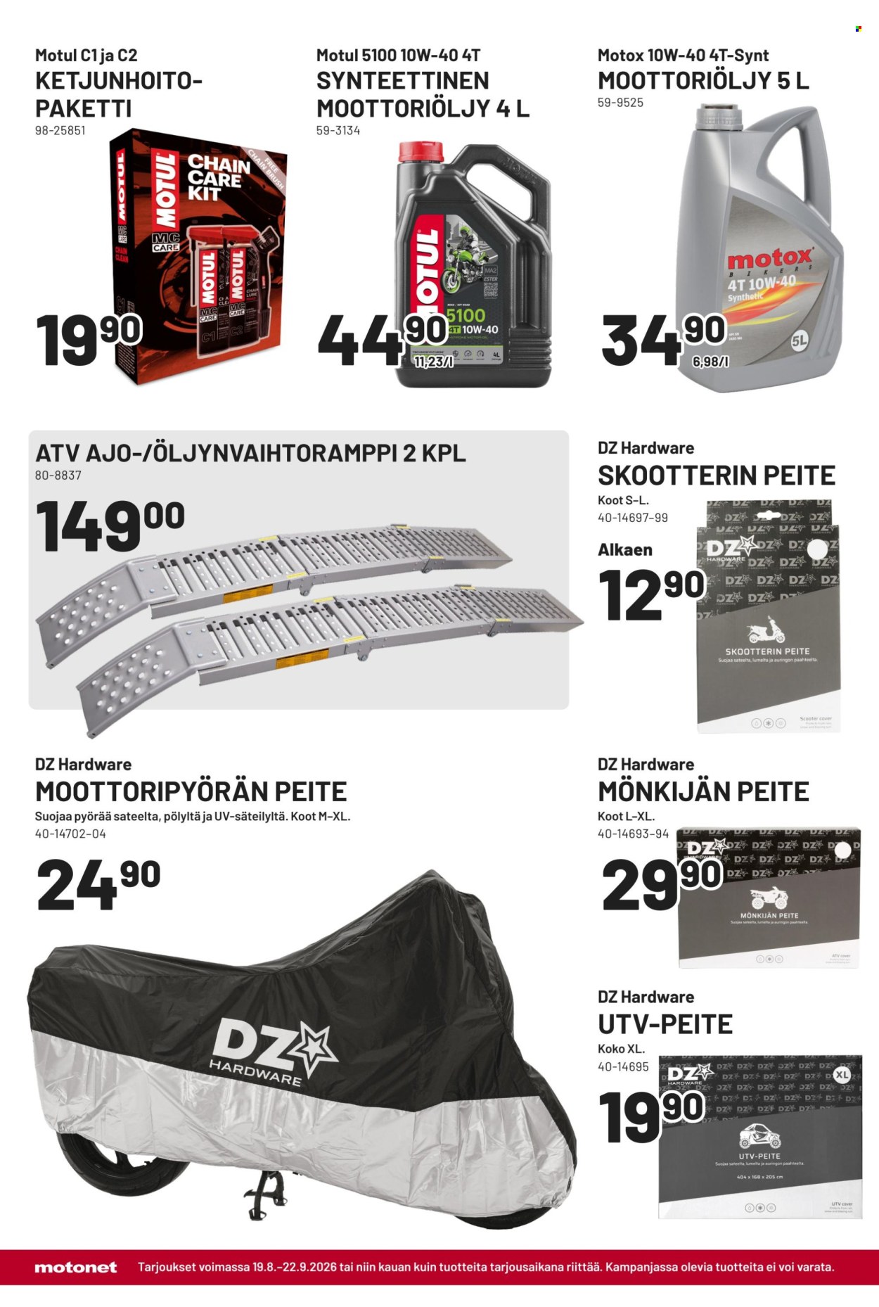 Motonet tarjoukset - 19.08.2026 - 22.09.2026. Sivu 8
