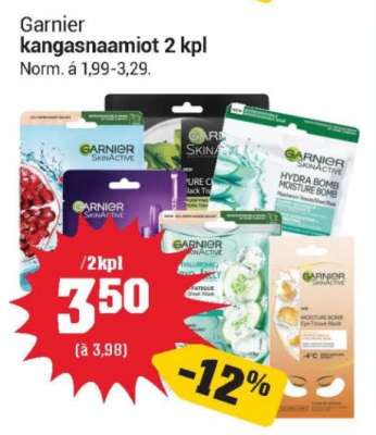 Garnier kangasnaamiot 2 kpl