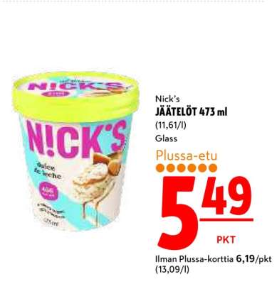 Nick’s JÄÄTELÖT 473 ml