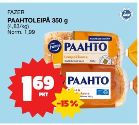 FAZER PAAHTOLEIPÄ 350 g